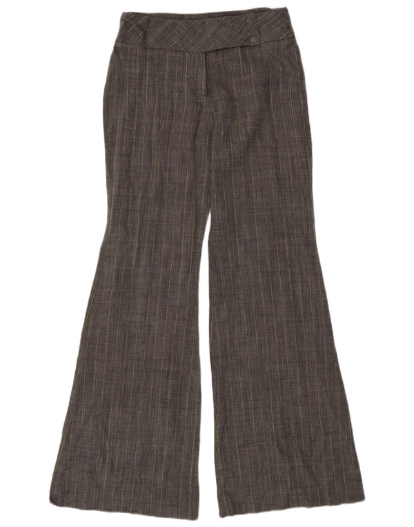 Calça feminina manga flare UK 8 pequena W28 L33 cinza Rami
