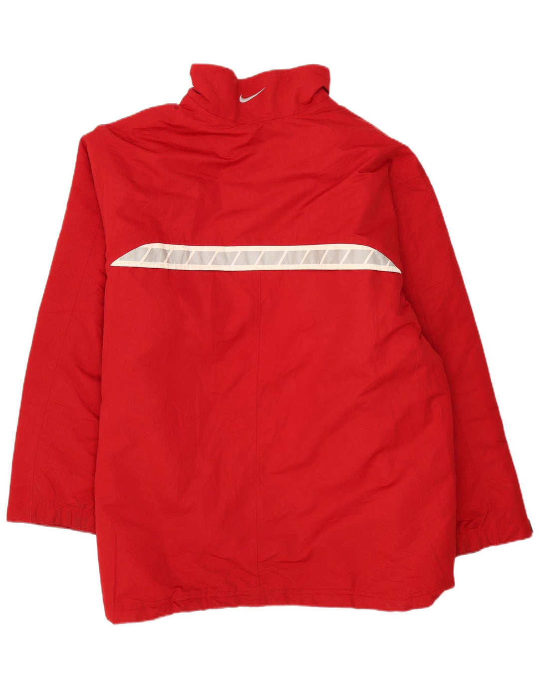 Jaqueta corta-vento masculina Nike UK 44 2XL poliéster colorblock vermelho
