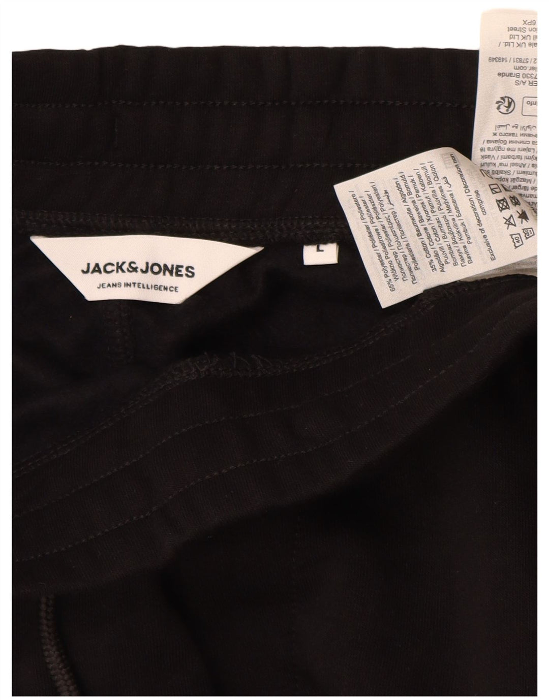 Calça de treino masculina Jack & Jones Joggers grande poliéster preto