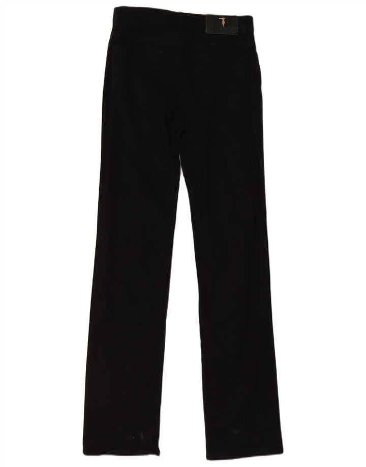 Trussardi Calça jeans reta masculina W25 L32 algodão preto