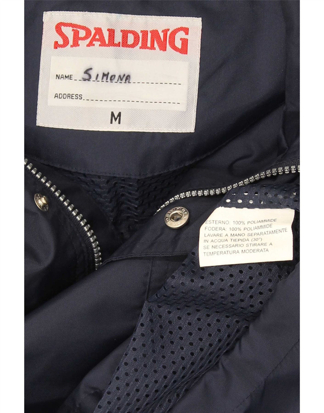 Jaqueta de chuva masculina Spalding com capuz UK 38 poliamida azul marinho médio