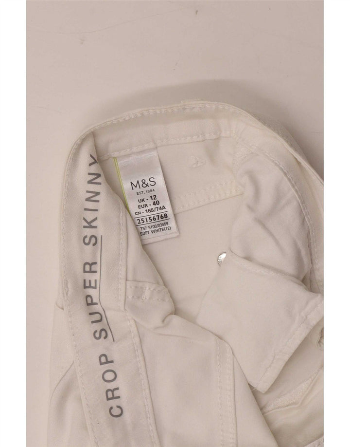 Calça jeans feminina Marks & Spencer UK 12 médio W30 L21 branco