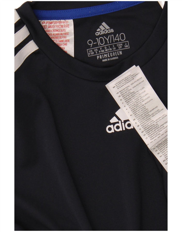Camiseta Adidas Meninos 9-10 Anos Azul Marinho Colorblock Poliéster