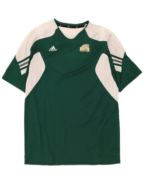 Adidas Mens Mason T-Shirt Top Grande Verde Colorblock Poliéster