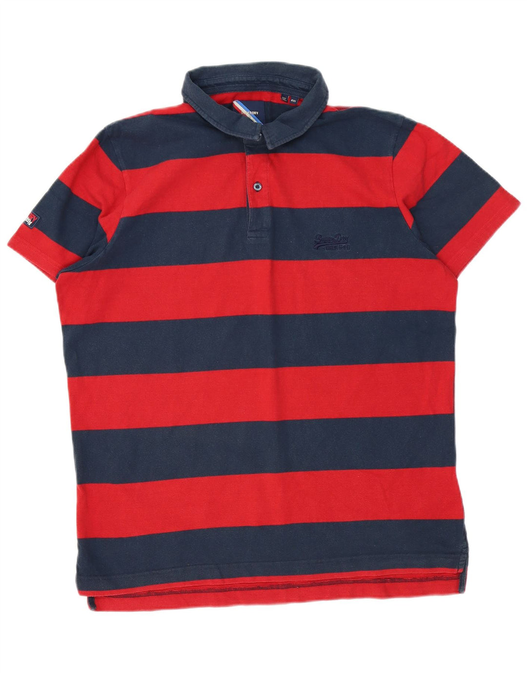 Camisa polo masculina Superdry 2XL algodão listrado vermelho