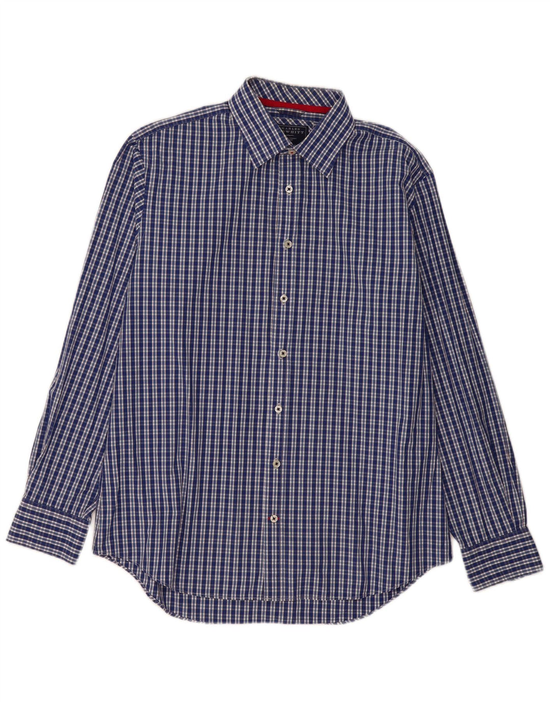Camisa masculina Charles Tyrwhitt grande algodão xadrez azul