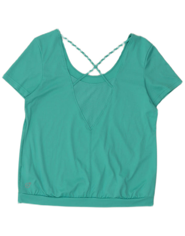 Camiseta feminina Puma UK 16 grande poliéster geométrico turquesa