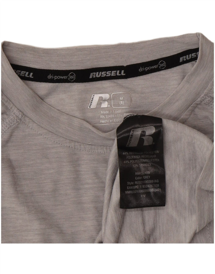 Camisola Russell Athletic Boys Dri-Power manga comprida 7-8 anos cinzento médio