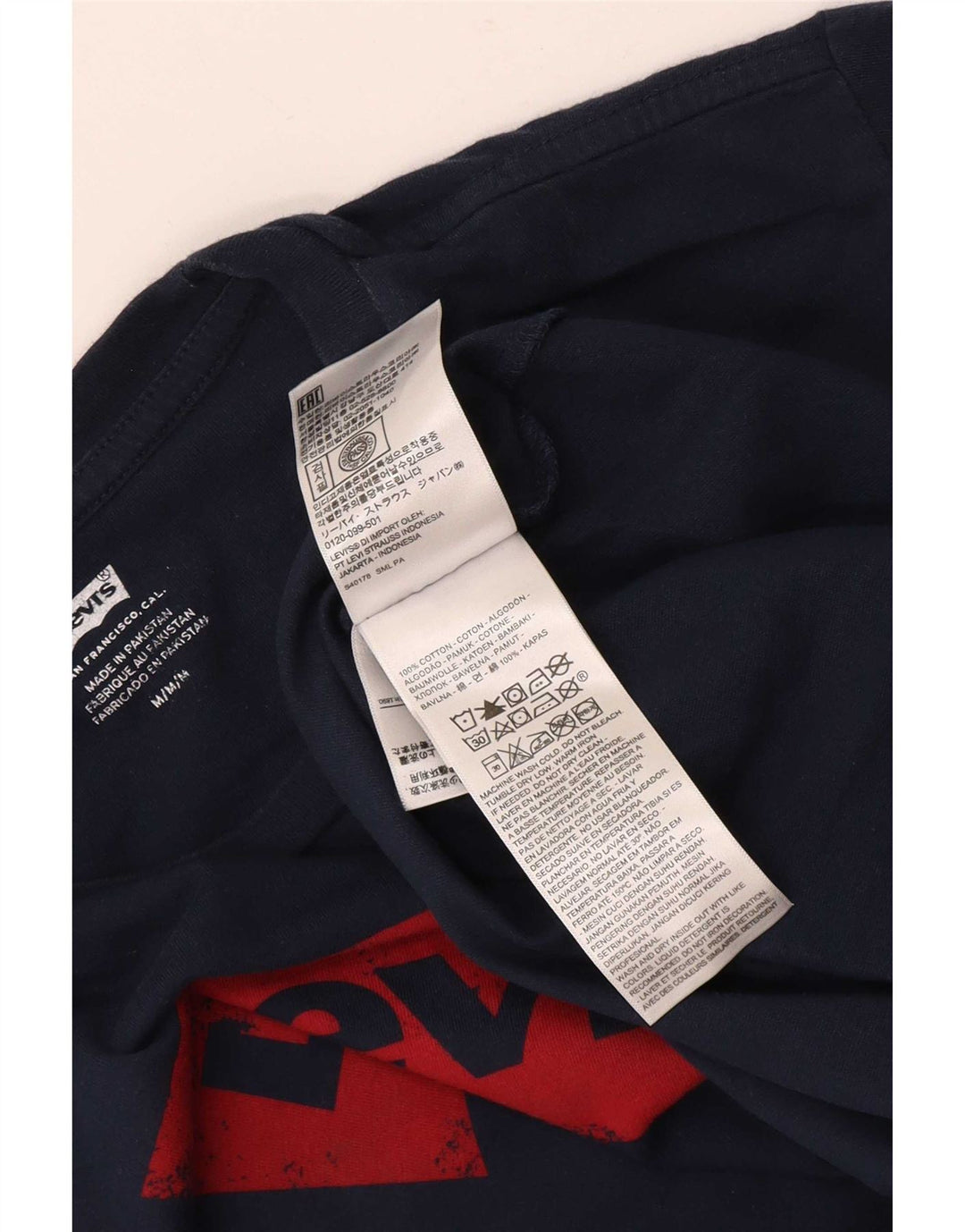 Camiseta gráfica masculina Levi's Top médio algodão azul marinho