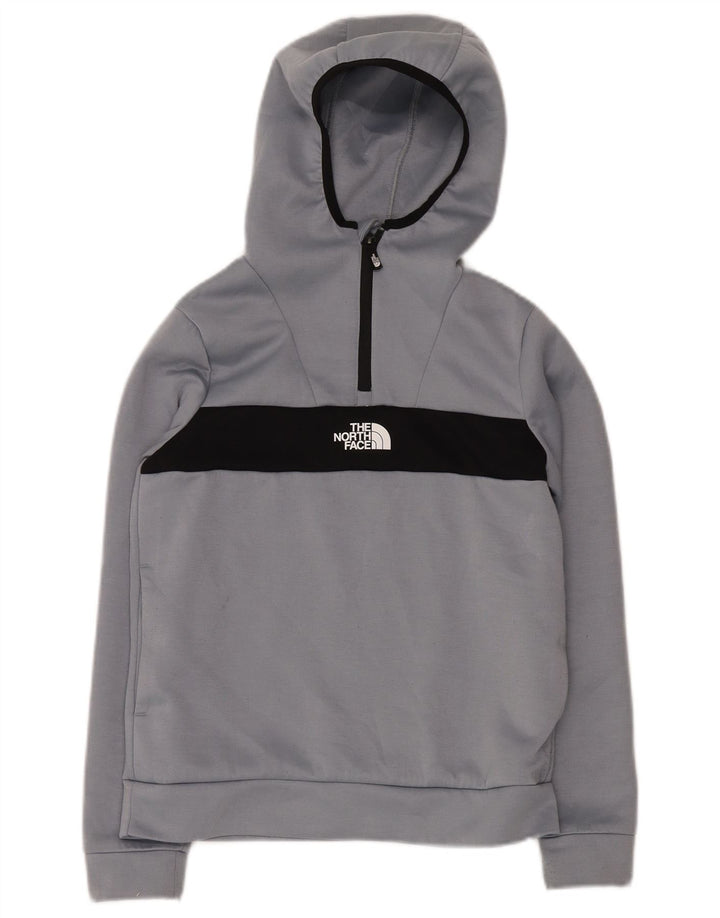 THE NORTH FACE Meninos moletom com capuz gráfico com zíper e gola 14-15 anos XL cinza