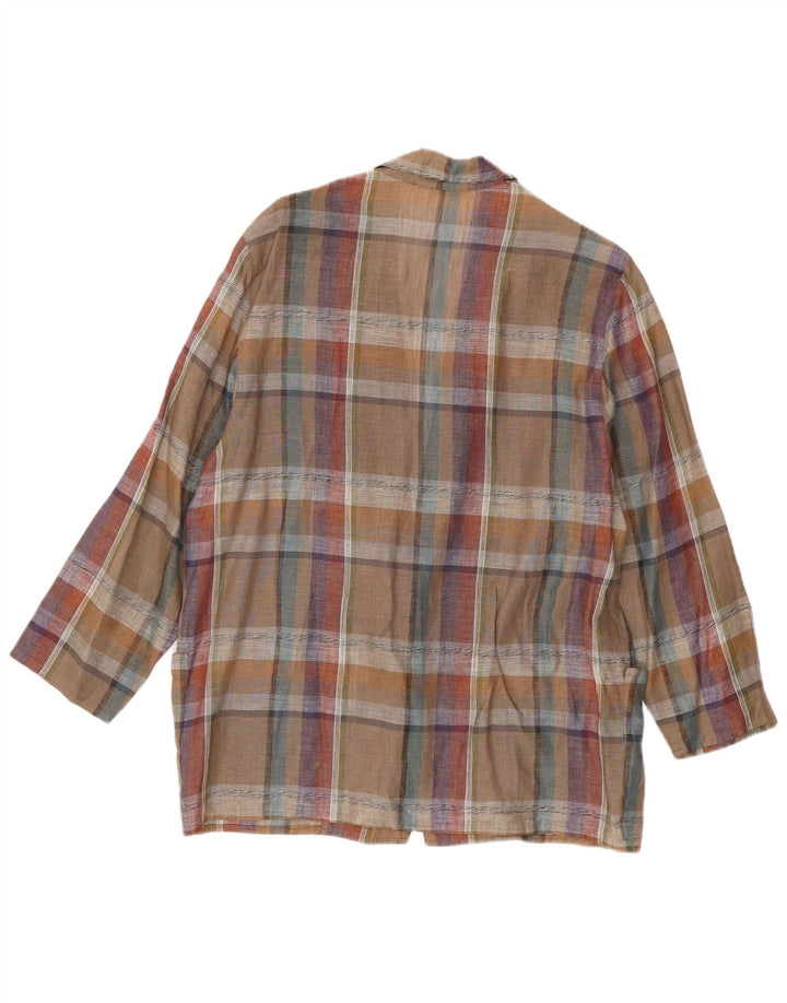 Jaqueta blazer feminina MARZOTTO com 1 botão Reino Unido 16 grande xadrez multicolorido