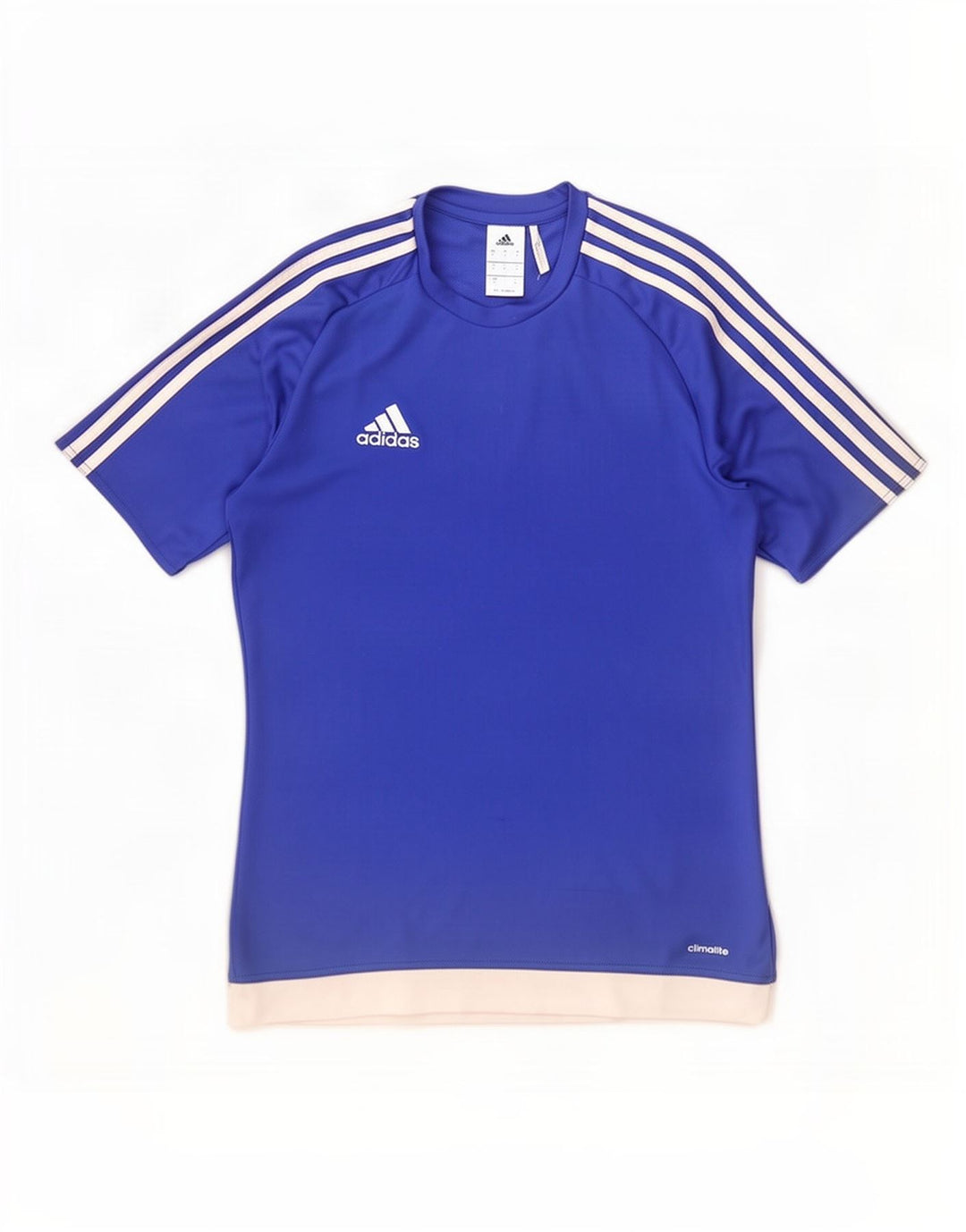 Adidas Masculino Climalite Camiseta Top Pequeno Azul Colorblock Poliéster