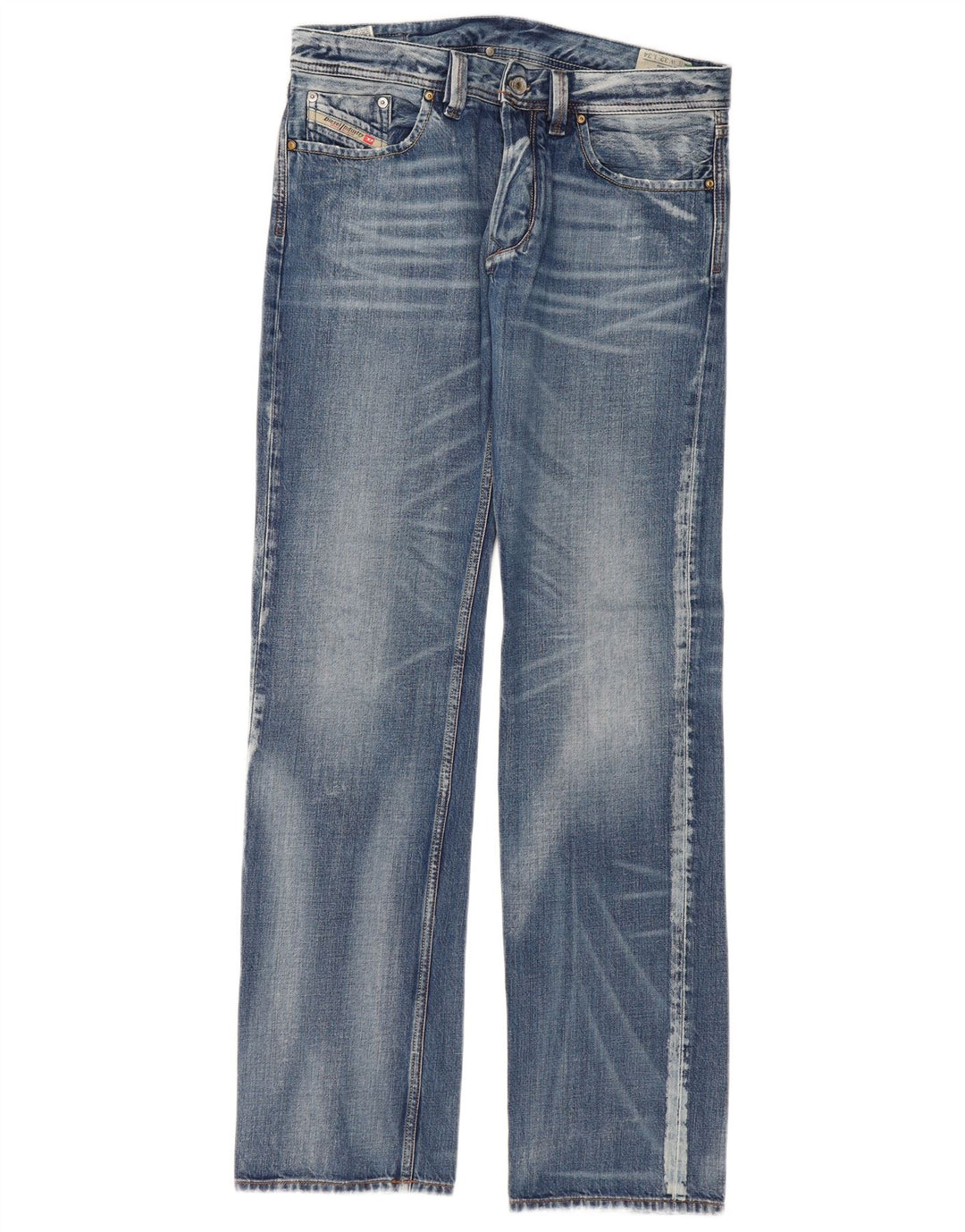 DIESEL Masculino Larkee Straight Jeans W32 L34 Azul Algodão