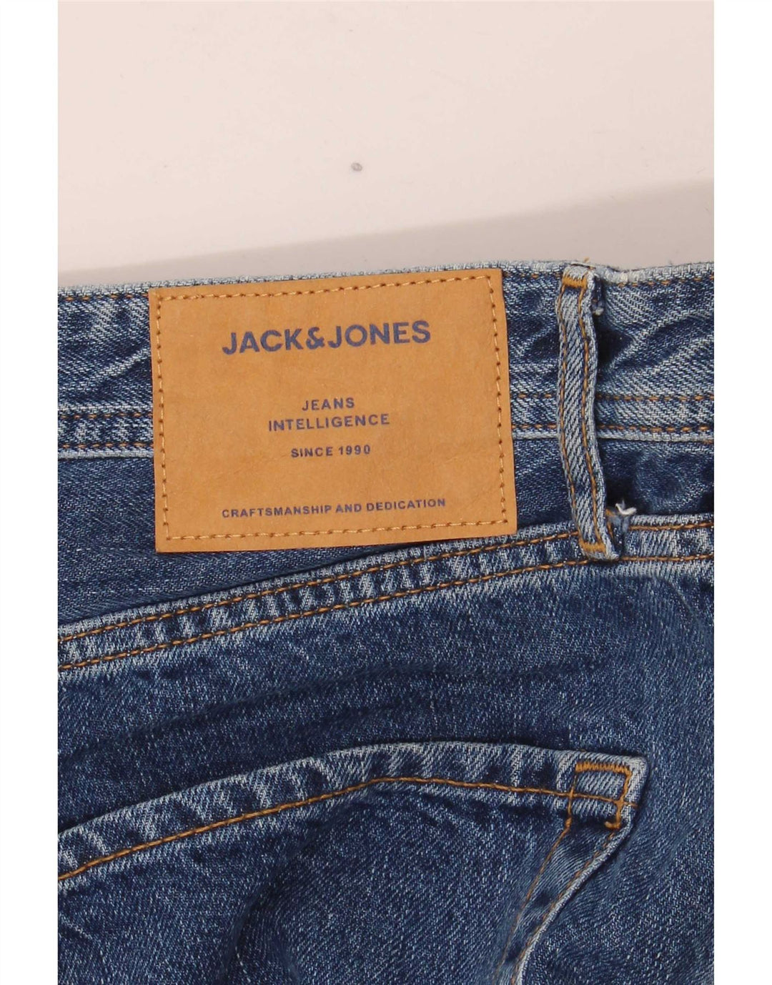 Jeans retos masculinos Jack & Jones W32 L32 algodão azul