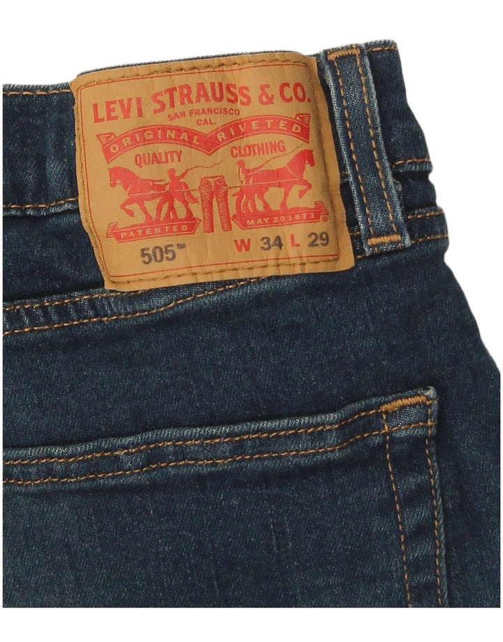 Levi's Masculino 505 Straight Jeans W34 L29 Azul Algodão