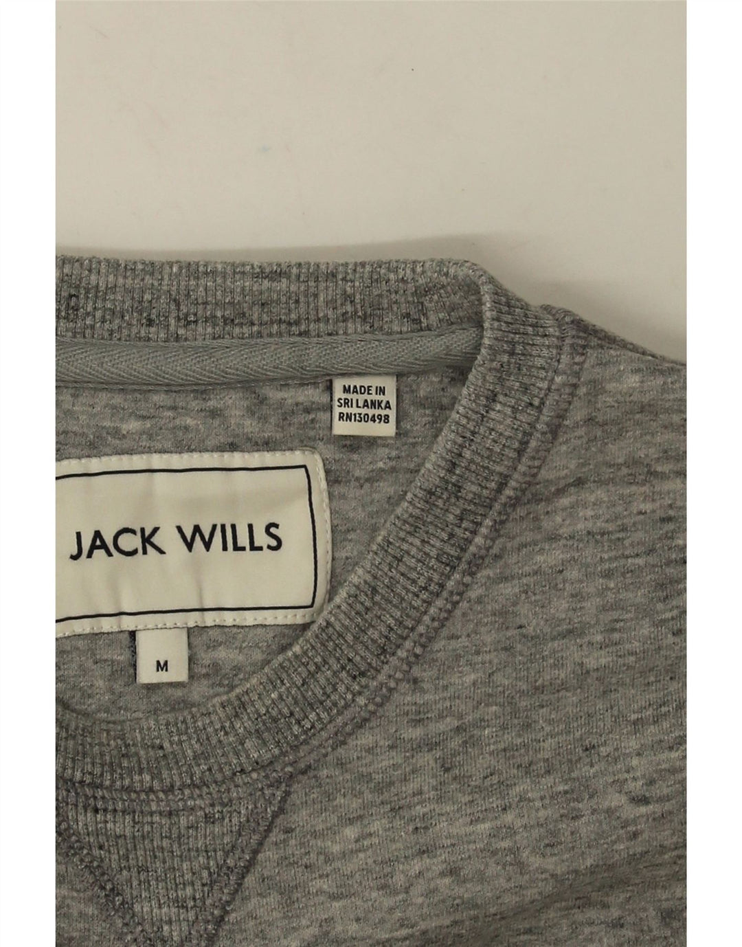 Jack Wills moletom masculino jumper médio cinza algodão manchado