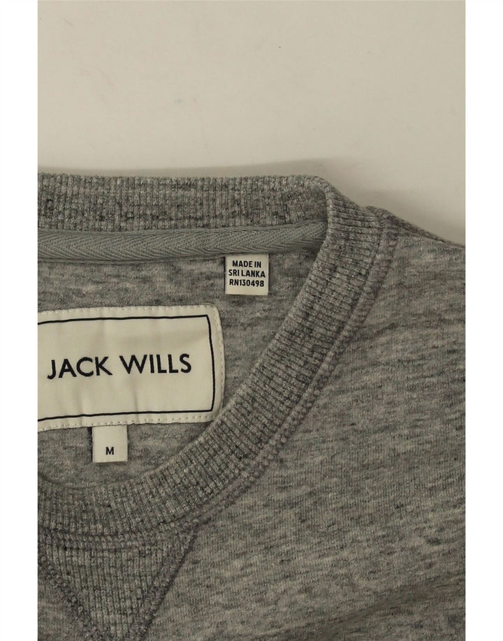 Jack Wills moletom masculino jumper médio cinza algodão manchado
