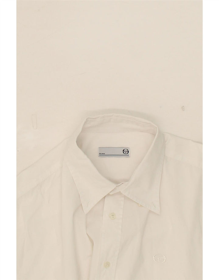 SERGIO TACCHINI Mens Milano Shirt XL White Cotton Vintage Sergio Tacchini and Second-Hand Sergio Tacchini from Messina Hembry 