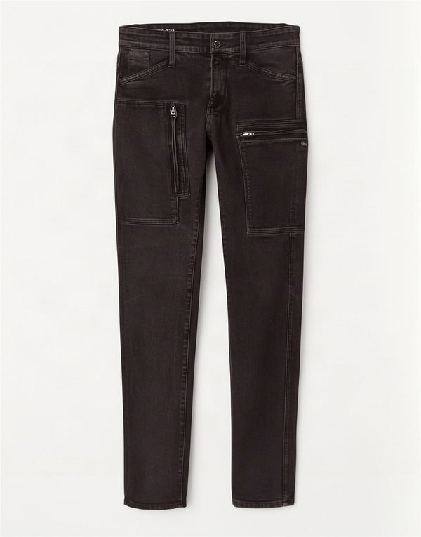 Calça jeans feminina G-Star Powell Cargo Super Slim W29 L32 algodão preto
