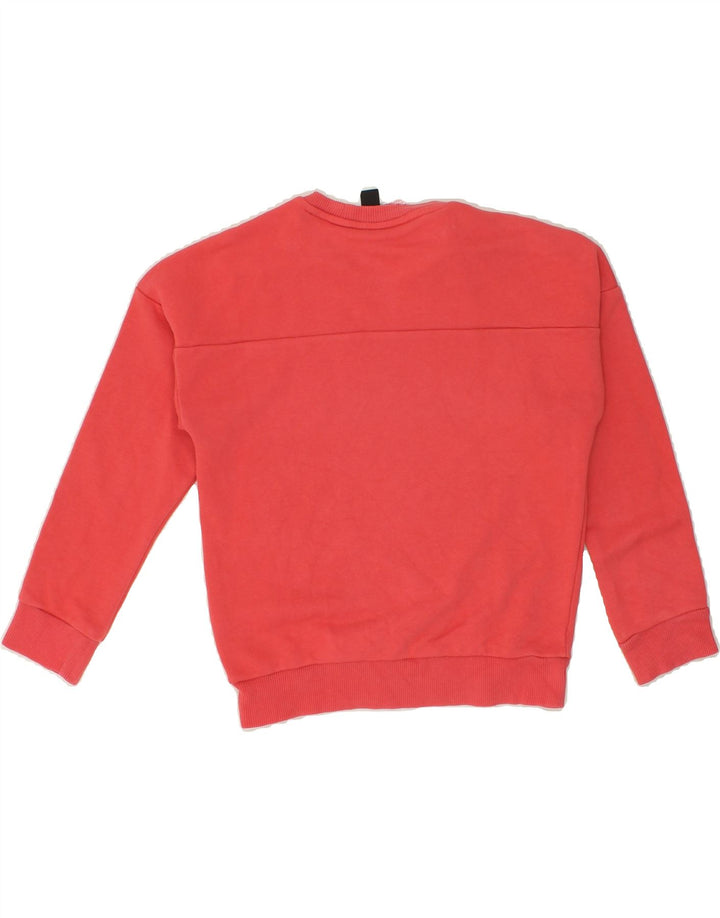 ADIDAS Girls Graphic Sweatshirt Jumper 9-10 Years Pink Cotton Vintage Adidas and Second-Hand Adidas from Messina Hembry 
