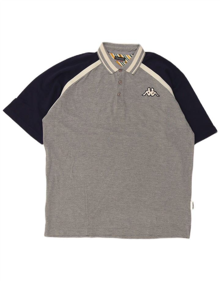 Camisa polo masculina Kappa 2XL algodão colorblock cinza