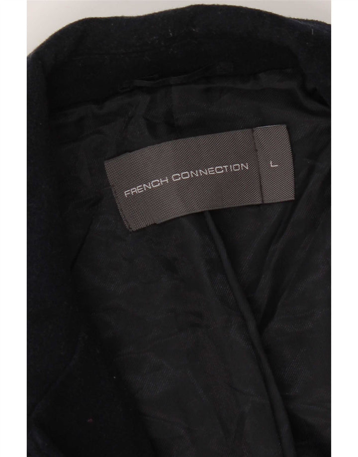 Sobretudo masculino French Connection UK 40 grande lã azul marinho