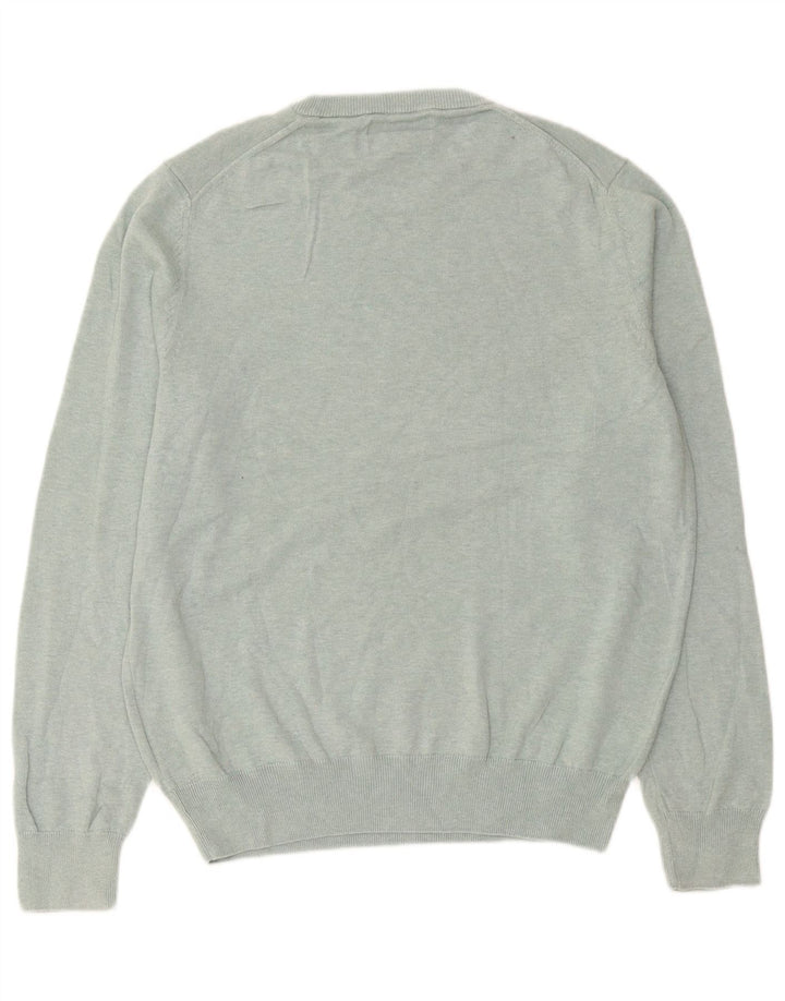 Suéter masculino Marks & Spencer com gola redonda, algodão verde médio