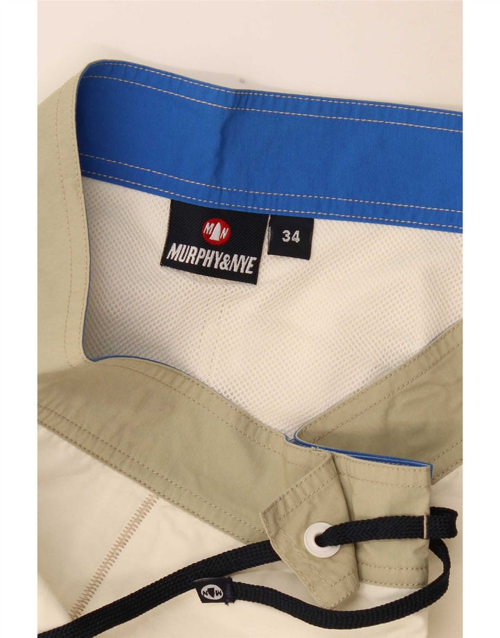 Murphy & Nye Shorts de natação masculino gráfico grande poliamida colorida branca