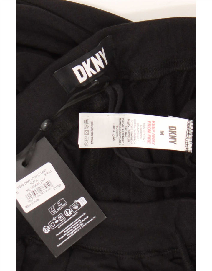 Calça esportiva masculina Dkny com estampa gráfica, joggers de algodão preto médio