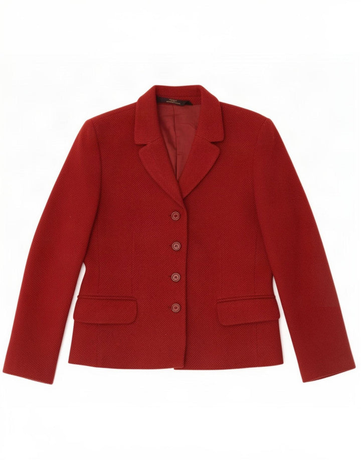 Jaqueta blazer feminina Marks & Spencer Petite 4 botões Reino Unido 10 pequena Borgonha