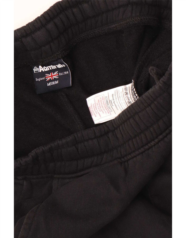 Admiral Mens Calça de treino Joggers médio algodão preto