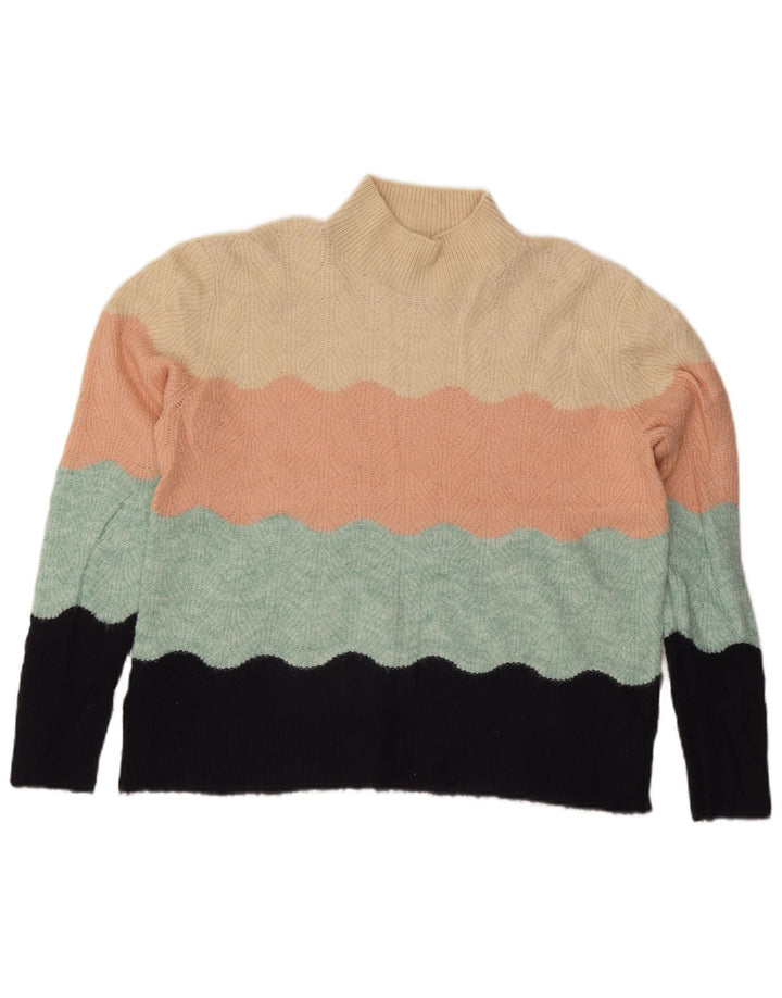 Suéter feminino Oasis com gola tartaruga Reino Unido 16 grande multicolorido