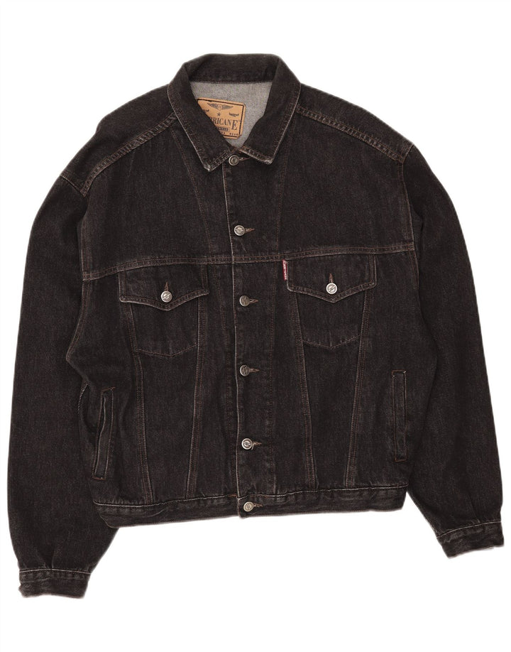 Jaqueta jeans masculina vintage UK 42 XL preta