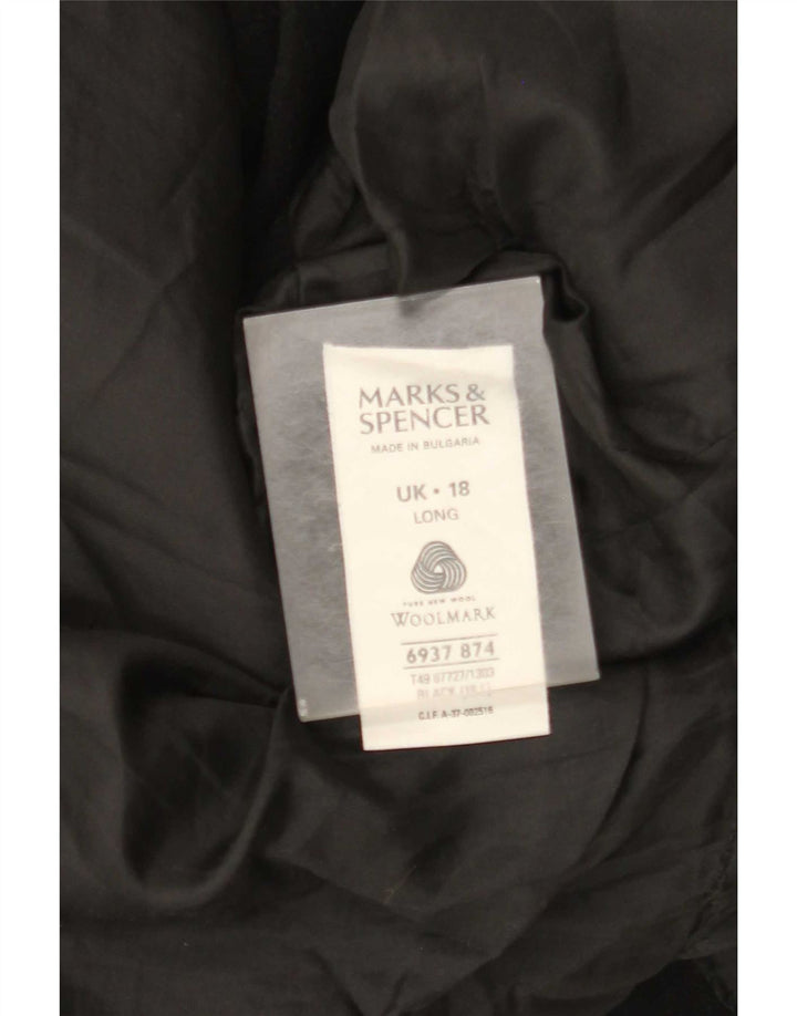Sobretudo longo feminino Marks & Spencer UK 18 XL preto lã nova