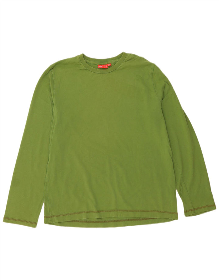 Puma Mens Top Manga Longa Grande Algodão Verde