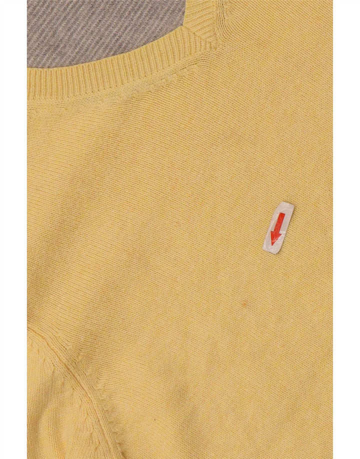 Suéter masculino Marks & Spencer com decote em V pequeno algodão amarelo