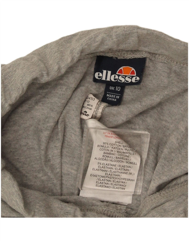 Ellesse Leggings Gráficos Femininos UK 10 Pequeno Algodão Cinza