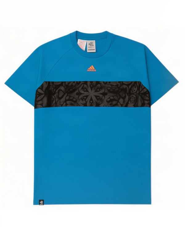 Camiseta Adidas Meninos Graphic 15-16 Anos Azul Colorblock Poliéster