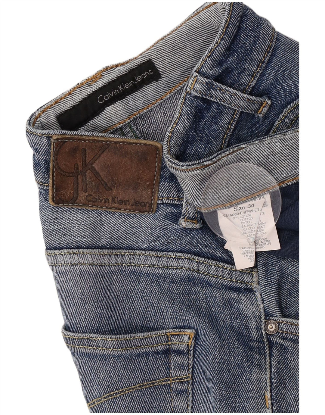 Calça jeans reta masculina Calvin Klein W34 L31 azul