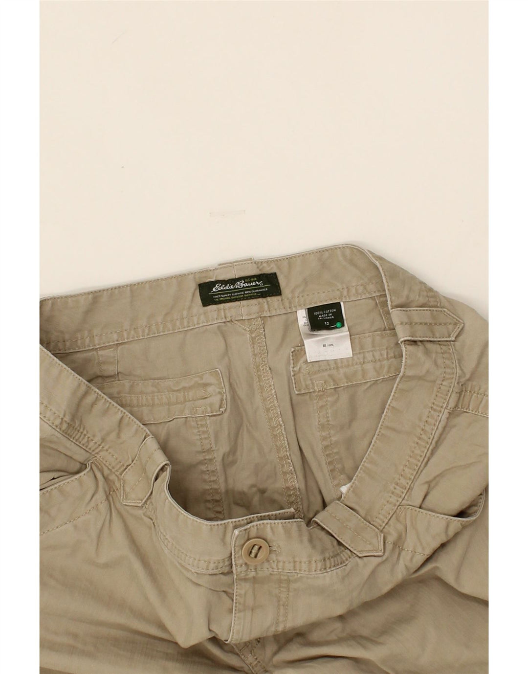 EDDIE BAUER Womens Chino Shorts US 12 Large W36  Beige Cotton Vintage Eddie Bauer and Second-Hand Eddie Bauer from Messina Hembry 