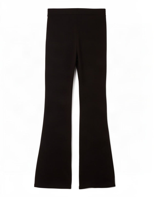 Calça de treino feminina Zara Flare UK 12 poliéster preto médio