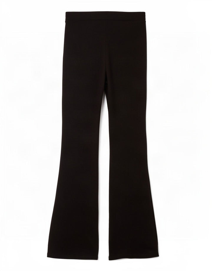Calça de treino feminina Zara Flare UK 12 poliéster preto médio
