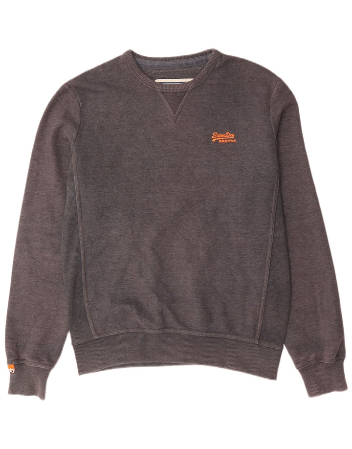 Superdry moletom masculino jumper grande algodão cinza
