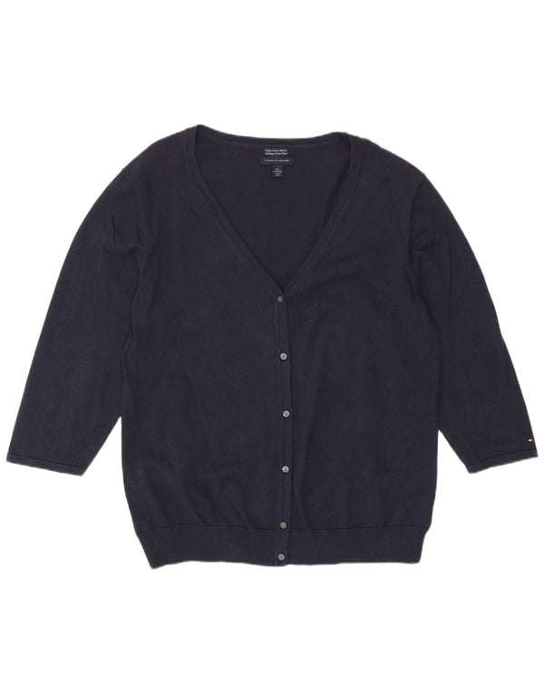 Suéter cardigã feminino Tommy Hilfiger manga 3/4 Reino Unido 20 2XL azul marinho