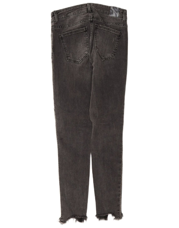 Calça jeans skinny feminina Zara EU 34 2XS W24 L27 algodão cinza