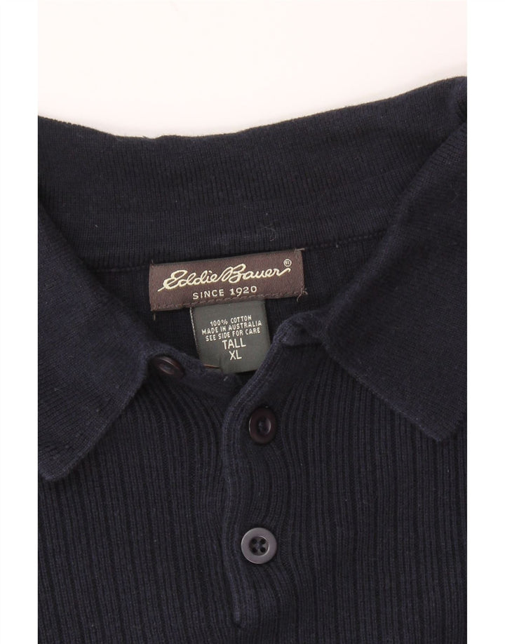 EDDIE BAUER Suéter masculino alto de manga curta com gola polo XL azul marinho