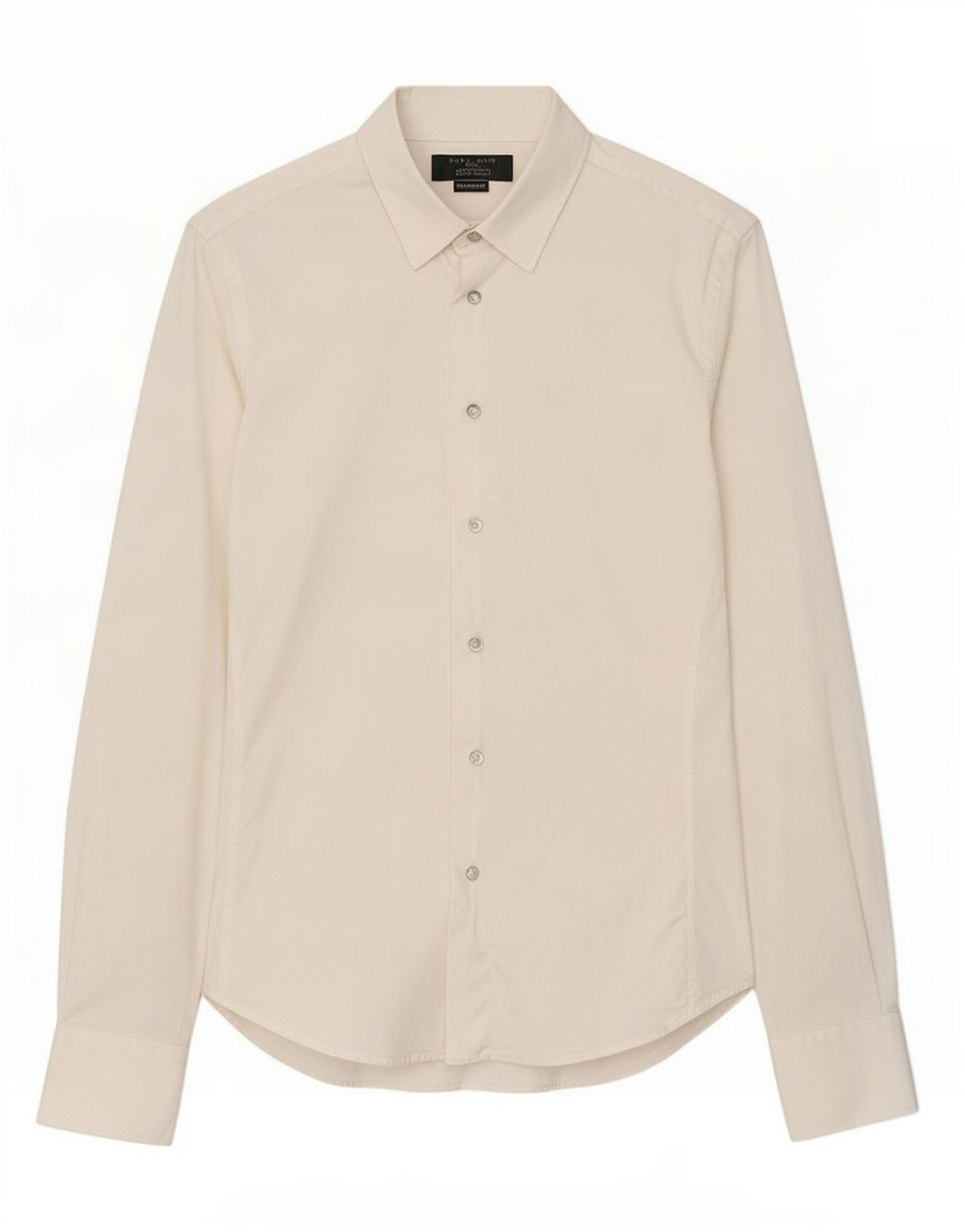 Camisa masculina Zara Super Slim Fit pequena branca
