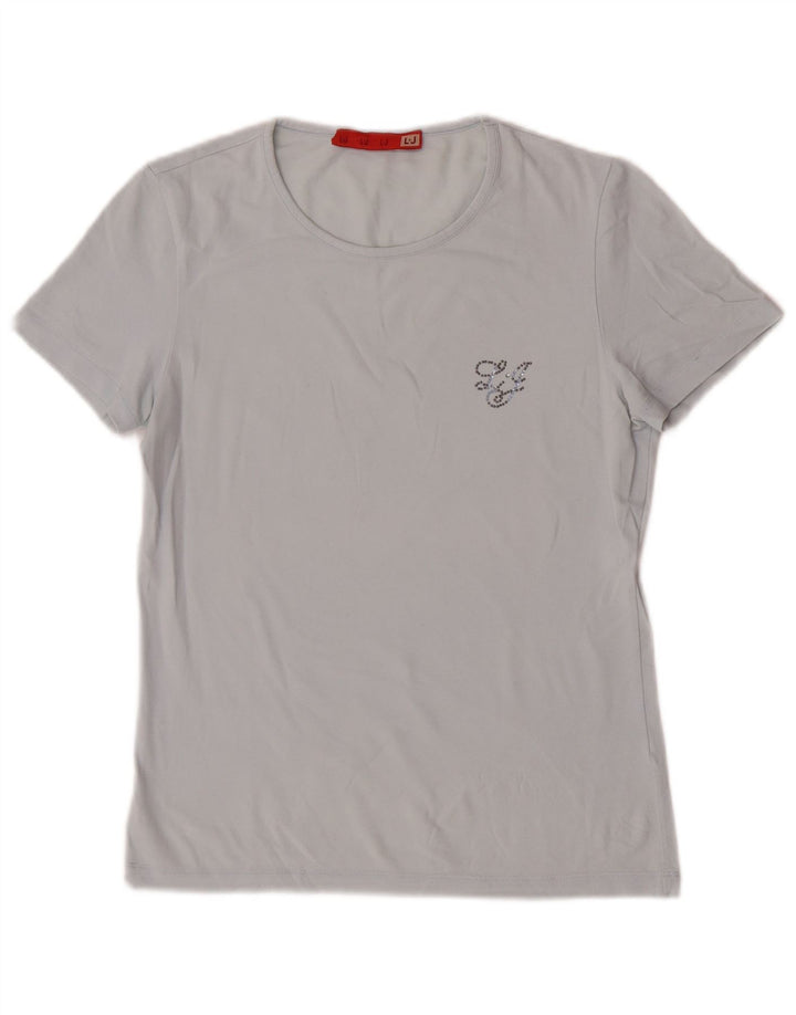 Camiseta feminina Liu Jo Top UK 12 Azul Médio