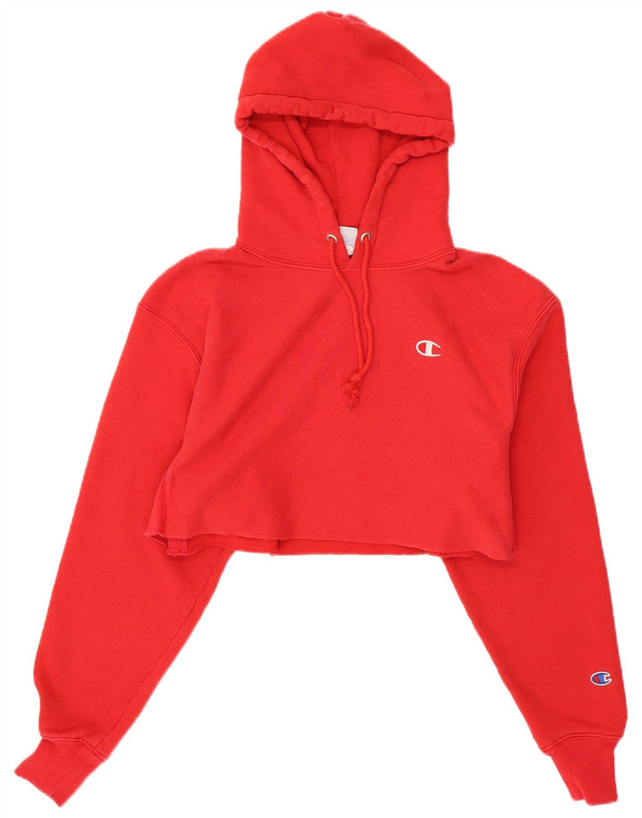 CHAMPION Suéter feminino com capuz e corte grande UK 6 XS algodão vermelho