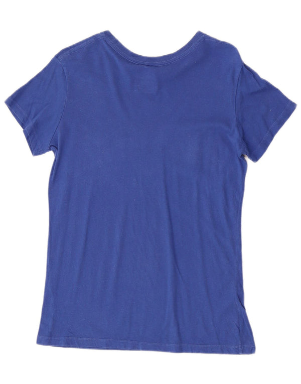 Camiseta feminina Majestic Dominicana com estampa gráfica UK 14 grande algodão azul
